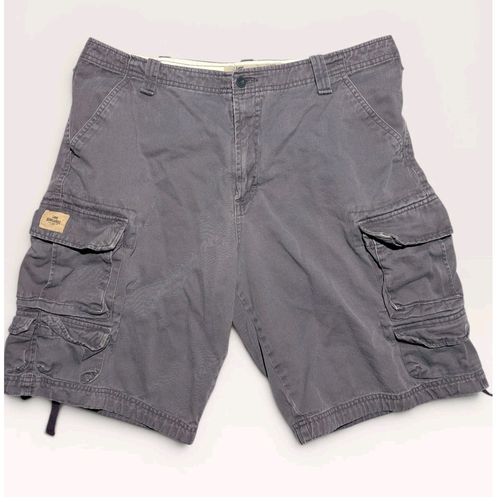 Vintage Lee Dungarees Gray Cargo Shorts Utility Workwear Skate 35